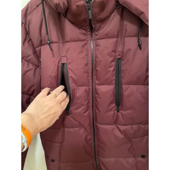 Jeans By Buffalo Men's XL Maroon Puffer Jacket With REMOVABLE Hood & Zipper Pock - Picture 3 of 14